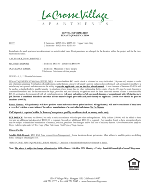 Full Deposit Is Required Within 24 Hours Of - La Crosse Village