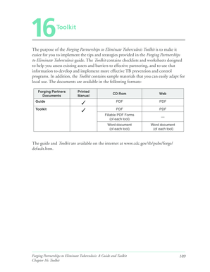 Forging Partnerships to Eliminate Tuberculosis Toolkit
