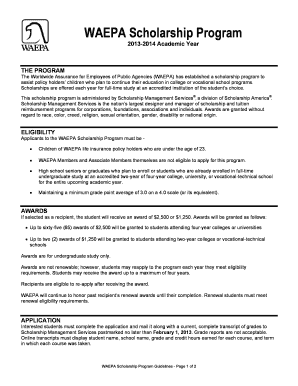 waepa scholarship 2013 form