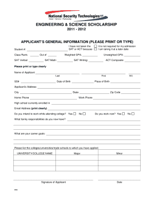 ENGINEERING & SCIENCE SCHOLARSHIP - NSTec