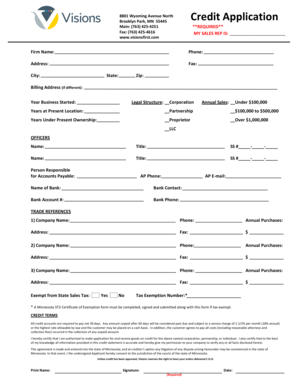 Credit Application Form