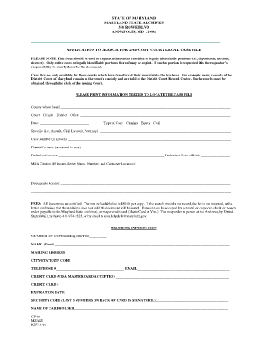 Maryland Court Legal Case File Search Application