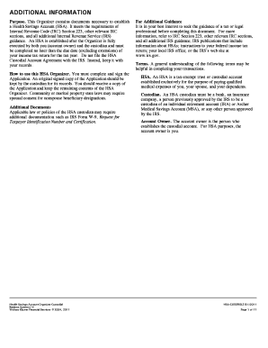 Health Savings Account Application Form