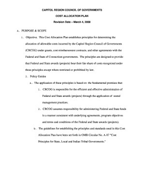 A. PURPOSE & SCOPE 1. Objective. This Cost Allocation Plan ... - crcog