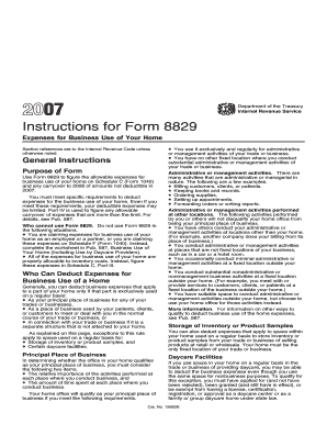IRS Form 8829 Instructions