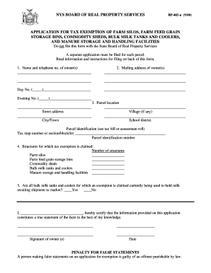 NYS Farm Tax Exemption Application