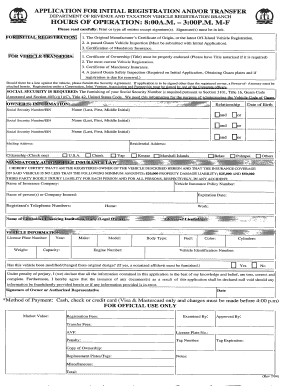Guam Vehicle Registration Application