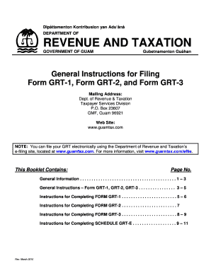 Form GRT Instructions - Department of Revenue and Taxation