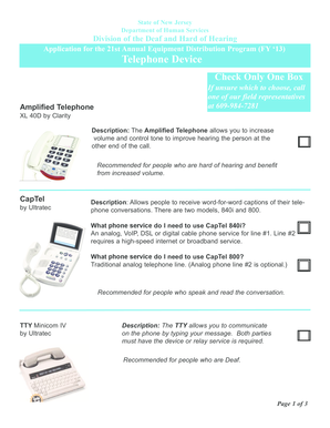 New Jersey Telephone Device Application