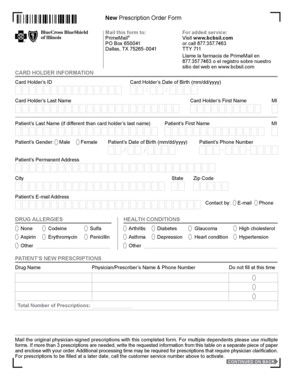 New Prescription Order Form