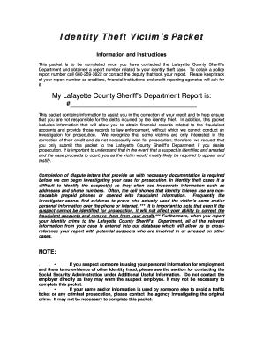 Identity Theft Victim’s Packet