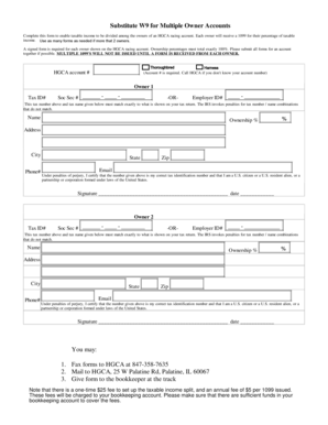 W9 Form for Multiple Owner Accounts