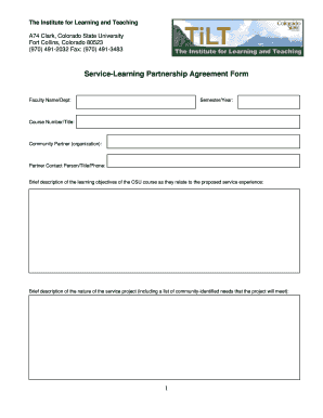 Partnership Agreement Form PDF - Teaching@CSU - Colorado ...