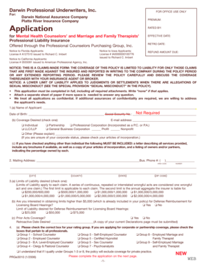 Professional Liability Insurance Application