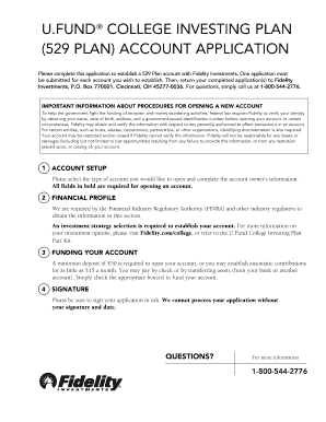 U.Fund College Investing Plan 529 Account Application