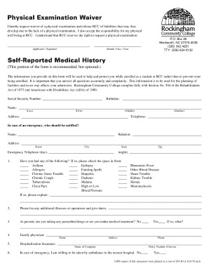 Physical Examination Waiver