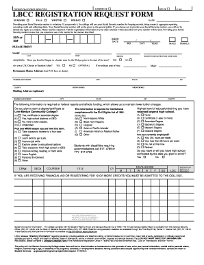LBCC Registration Request Form