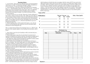 Kansas City Veterinary Care Boarding Contract