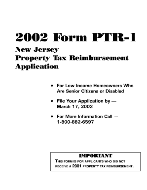 New Jersey Property Tax Reimbursement Application
