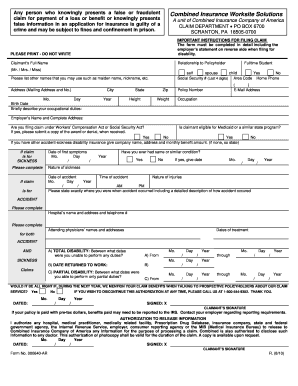 Combined Insurance Claim Form