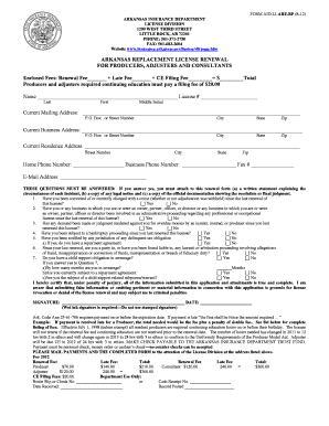 Arkansas Replacement License Renewal Form