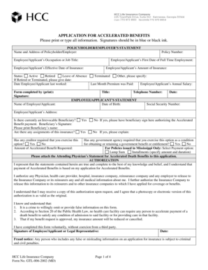 Accelerated Benefits Application Form