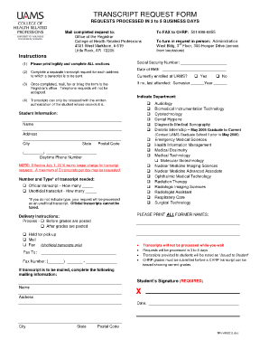 Transcript Request Form