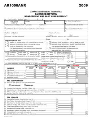 Arkansas Individual Income Tax Amended Return