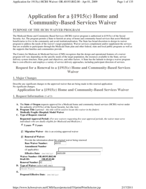 1915(c) HCBS Waiver Application