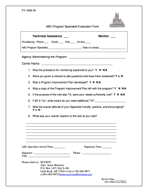 specialist evaluation form