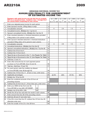 Arkansas Individual Income Tax Annualized Penalty Form