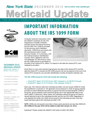New York Medicaid IRS 1099 Form Guidance