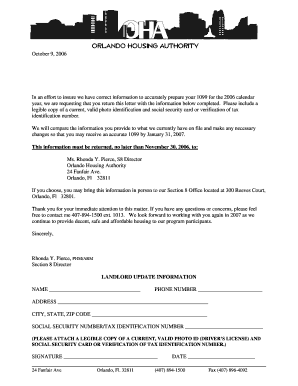 2006 Landlord Update Information Form