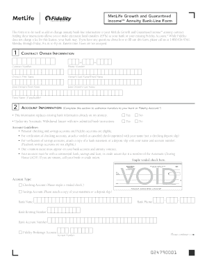 MetLife Annuity Bank-Line Form