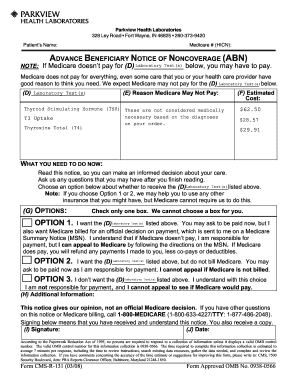 Advance Beneficiary Notice of Noncoverage (ABN)