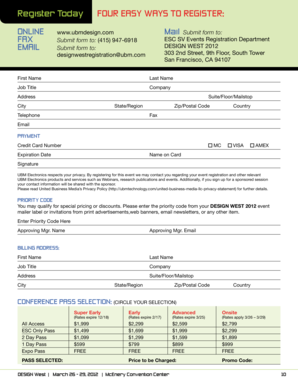 DESIGN WEST 2012 Registration Form
