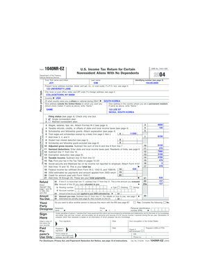 Form 1040NR-EZ