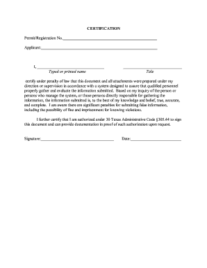 Texas Water Quality Permit Certification