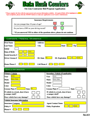 Sample fillable contract bid proposal form