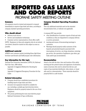 Propane Safety Meeting Documentation Form
