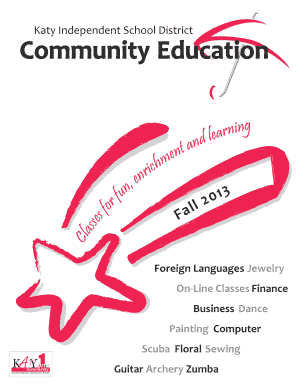 Katy ISD Community Education Registration Form