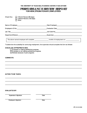University of Texas Employee Performance Review Form
