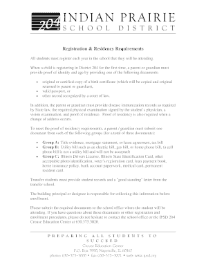 Illinois Student Registration Form