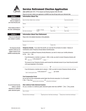 California Service Retirement Election Application