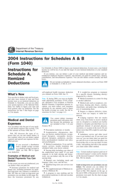 2004 Instructions for Schedules A & B (Form 1040)