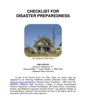 Disaster Preparedness Checklist