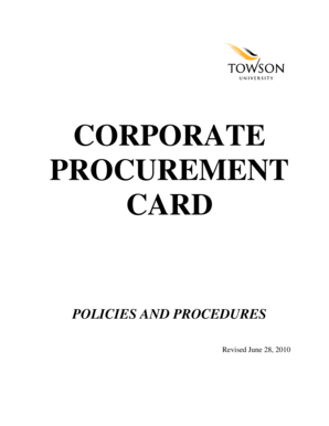 CORPORATE PROCUREMENT CARD - Towson University - towson