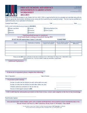 Private School Aid Service Form 106