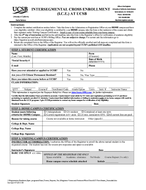 Intersegmental Cross Enrollment Form