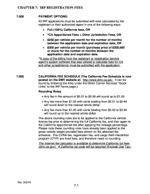 Chapter 7 (IRP Registration Fees) - California Department of Motor ... - dmv ca